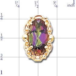 A1601 14K MYSTIC FIRE SLIDE 